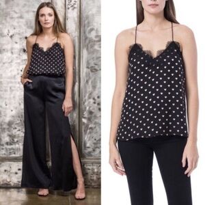 Cami NYC Lace Heart Camisole Black Pink
